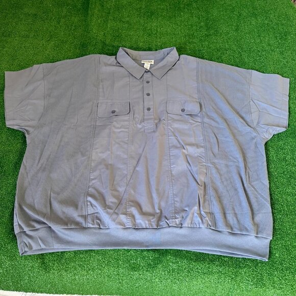 King Size Utility Polo Shirt Gray Chest Pockets Short Sleeve Big & Tall 6XL NEW - Picture 1 of 13